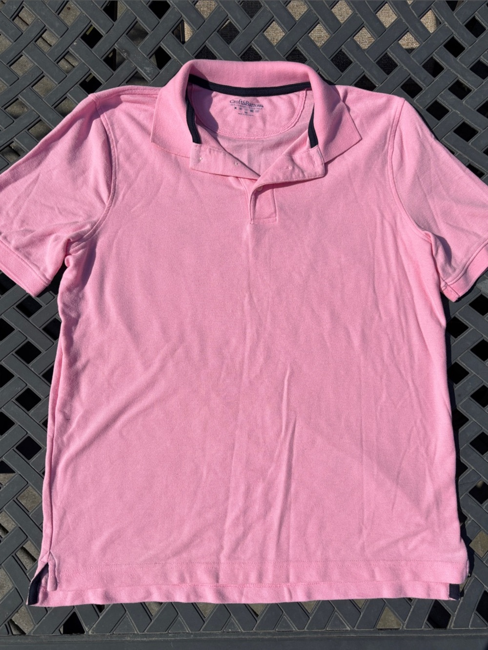 Croft & Barrow Men’s Pink Polo Shirt, Preppy, Golf, Summer, Classic, Size Medium
